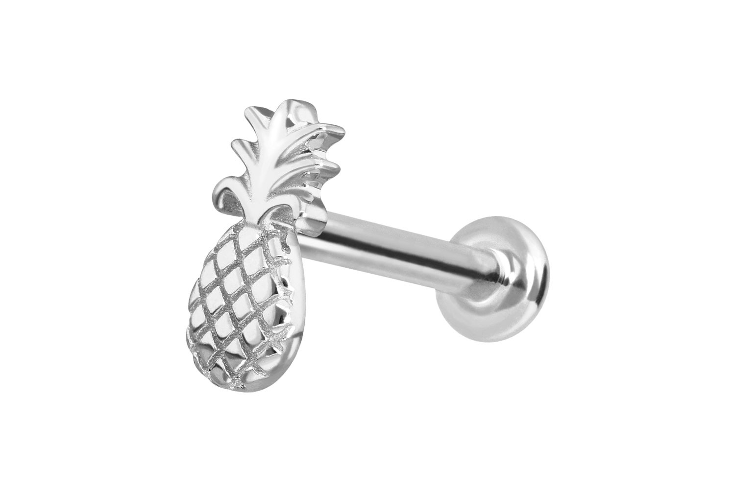 14 Karat Gold Labret Piercing mit Innengewinde ANANAS